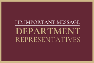 HR Important Message To Department Representatives